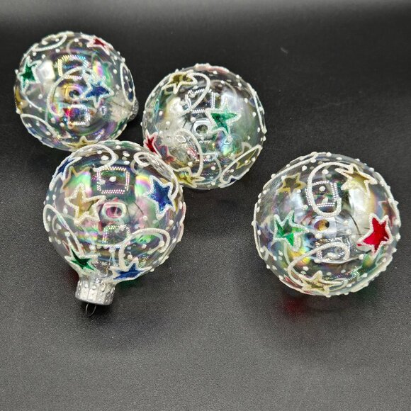 Unique treasures Other - Vintage Unique treasures Iridescent Ornaments with colorful stars